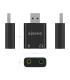 CONVERSOR AISENS USB-A A AUDIO 48KHZ USB-A M-2XJACK 3.5 H NEGRO