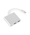 MULTIADAPTADOR GEMBIRD USB TIPO C, PLATEADO