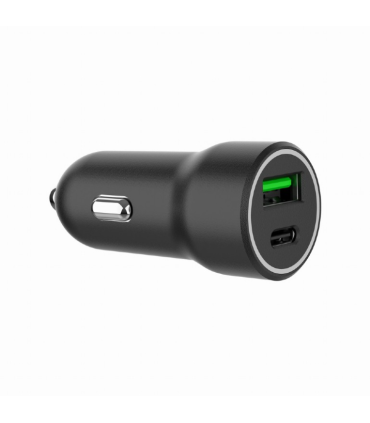 CARGADOR RAPIDO PARA COCHE GEMBIRD CON 2 PUERTOS USB, TIPO C PD, 20 W, NEGRO