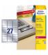 PAQUETE 8 HOJAS ETIQUETAS PLATEADAS DE POLISTER-IMPRESORAS LSER-63,5X29,6 MM AVERY L6011-8