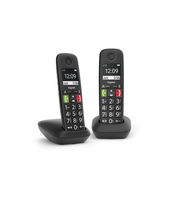 Gigaset E290 Duo Telfono DECT/analgico Identificador de llamadas Negro