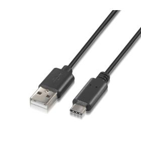 Aisens Cable USB 2.0 3A  USB-C M-A M Negro 2.0m