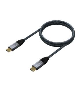 Cable USB 2.0 Tipo-C Aisens A107-0628 5A 100W  USB Tipo-C Macho - USB Tipo-C Macho  Hasta 100W  60Mbps  1m  Gris