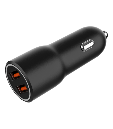 CARGADOR RAPIDO PARA COCHE GEMBIRD CON 2 PUERTOS USB, QC3.0, 36 W, NEGRO