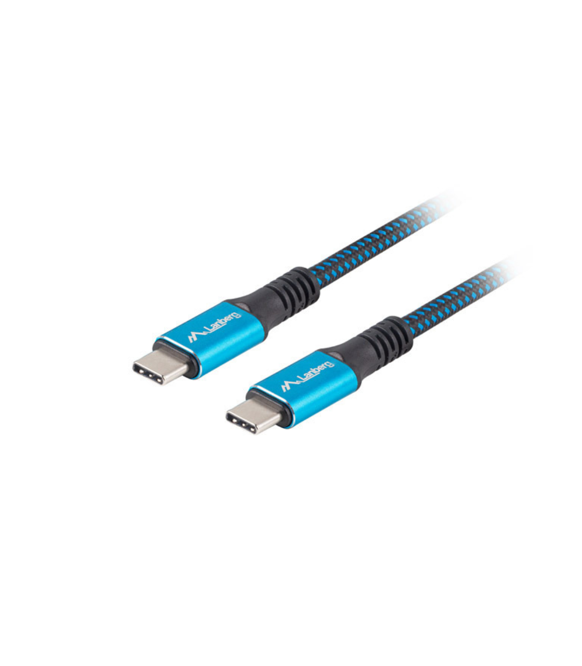 CABLE USB-C 4.0 LANBERG MACHO/MACHO 0.5M 100W 8K 30HZ NEGRO/AZUL