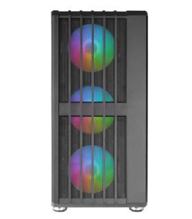 Caja Atx Semitorre Gaming Mars Gaming Mcvault Frontal Negro De Malla Vertical 4x120mm Argb 3xpci Ver