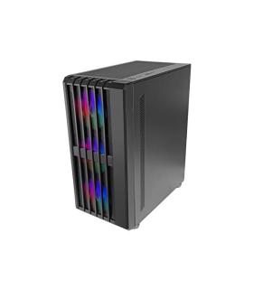 Caja Atx Semitorre Gaming Mars Gaming Mcvault Frontal Negro De Malla Vertical 4x120mm Argb 3xpci Ver