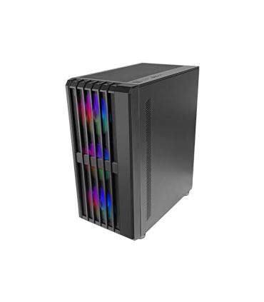 Caja Atx Semitorre Gaming Mars Gaming Mcvault Frontal Negro De Malla Vertical 4x120mm Argb 3xpci Ver