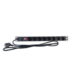 2LAN Regleta 19\" 8 Schukos Interruptor