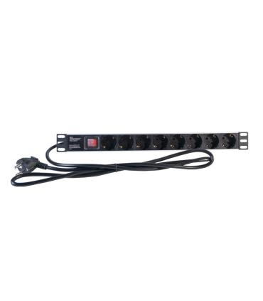 2LAN Regleta 19\" 8 Schukos Interruptor