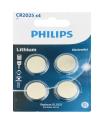 Pack De 4 Pilas De Botn Philips CR2025 Lithium/ 3V