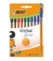 Bolgrafos De Tinta De Aceite Bic Cristal Fine 516356/ 10 Unidades/ Colores Surtidos