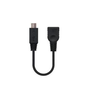 CABLE USB 2.0 OTG MICRO USB RECTANGULAR A M-A H 0.15M NEGRO NANOCABLE