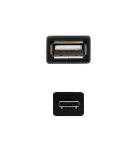 CABLE USB 2.0 OTG MICRO USB RECTANGULAR A M-A H 0.15M NEGRO NANOCABLE