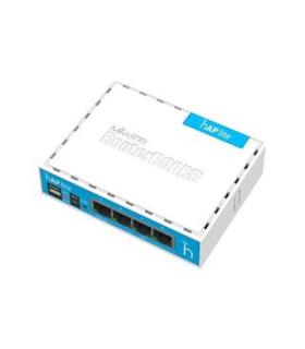 Mikrotik router board rb - 9412nd hap lite with 650mhz cpu 32mb ram 4xlan built - in 2.4ghz 802b - g - n 2x2 two chain wireless