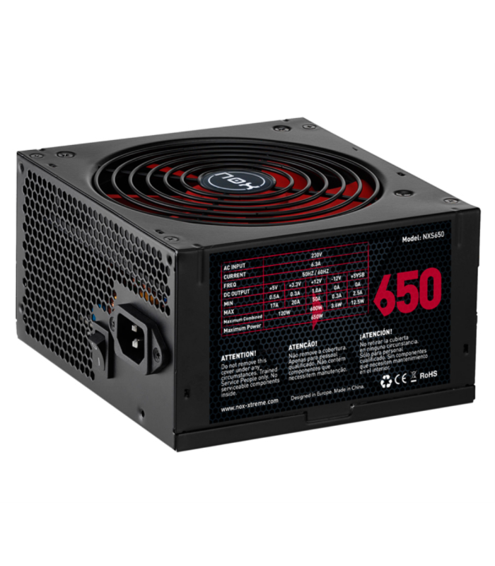 FUENTE ALIMENTACION NOX NX650 650W ATX NEGRO