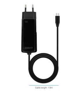 Cargador De Porttil TooQ TQLC-USBCGAN100PD-C USB Tipo-C  45W  Automtico  Voltaje 5-20V  1x USB Tipo-C