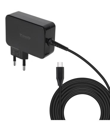 Cargador De Porttil TooQ TQLC-USBCGAN100PD USB Tipo-C  100W  Automtico  Voltaje 5-20V  1x USB Tipo-C