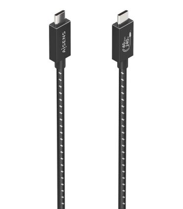 Cable USB 4.0 Tipo-C Aisens A156-0868  USB Tipo-C Macho - USB Tipo-C Macho  Hasta 240W  40Gbps  1.5m  Gris