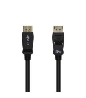 Cable DisplayPort 1.4 8K Aisens A149-0432  DisplayPort Macho - DisplayPort Macho  2m  Certificado  Negro