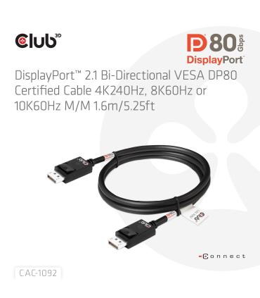 CABLE DP 2.1 A DP 2.1 CLUB3D M M