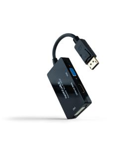 Cable DisplayPort Nanocable 10.16.3301-ALL  HDMI Hembra - DVI-D Hembra - VGA Hembra  20cm  Negro