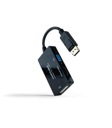 Cable DisplayPort Nanocable 10.16.3301-ALL  HDMI Hembra - DVI-D Hembra - VGA Hembra  20cm  Negro