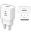 Cargador De Pared Tech One Tech TEC2904/ 1xUSB/ 2.4A/ Blanco