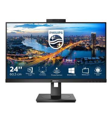 Monitor Profesional Philips 242B1H 23.8'  Full HD  Webcam  Multimedia  Regulable En Altura  Negro