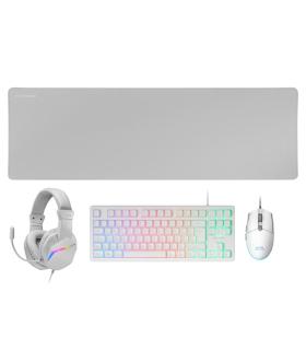 MARS GAMING Combo Gaming MCP-RGB3W 4EN1 BlancO
