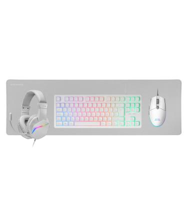 MARS GAMING Combo Gaming MCP-RGB3W 4EN1 BlancO