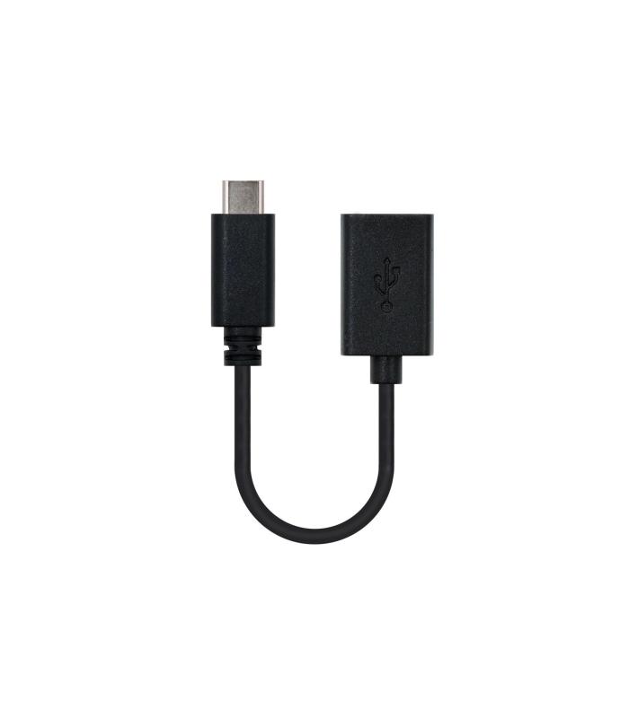 Nanocable Cable USB 2.0 3A, USB-C M-A F, 15cm