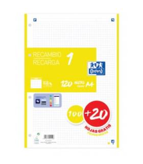 RECAMBIO COLOR 1 A4  100+20 HOJAS 5X5 LIMA 90GRS OXFORD 400158160