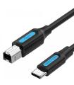 Cable USB 2.0 Impresora Vention CQUBG/ USB Tipo-B Macho - USB Tipo-C Macho/ 480Mbps/ 1.5m/ Negro