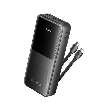 Powerbank 20000mAh Vention FHPB0/ 22.5W/ Negra/ Incluye Cable USB TIpo-C y Lightning
