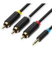 Cable Estreo Vention BCBBG/ Jack 3.5 Macho - 3x RCA Macho/ 1.5m/ Negro