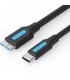 Cable USB 3.0 Vention CQABF/ microUSB Macho - USB Tipo-C Macho/ 5Gbps/ 1m/ Negro