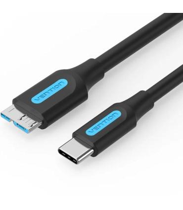 Cable USB 3.0 Vention CQABF/ microUSB Macho - USB Tipo-C Macho/ 5Gbps/ 1m/ Negro