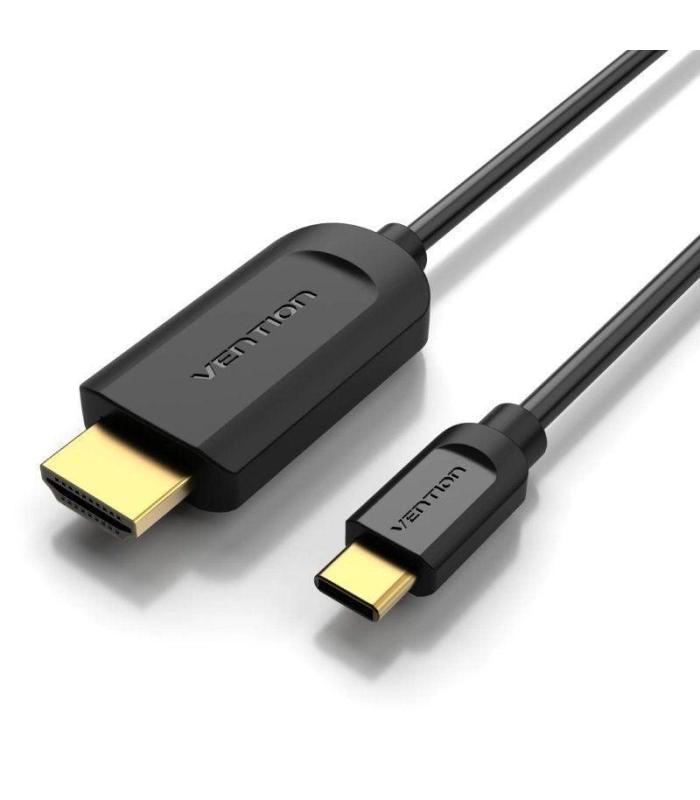 Cable Conversor HDMI 1.4 4K Vention CGUBG/ USB Tipo-C Macho - HDMI Macho/ 1.5m/ Negro