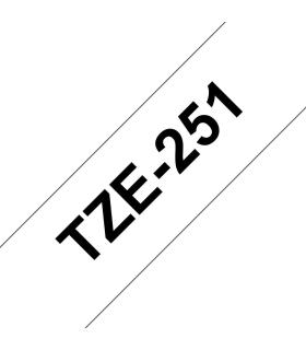 Cinta Laminada Original Brother TZe-251 Blanca