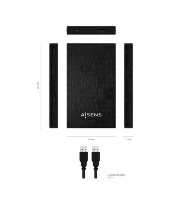 CAJA EXTERNA 2.5" AISENS 9.5MM SATA A USB 3.0 USB3.1 GEN1 NEGRA