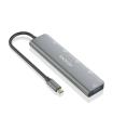 Hub USB Tipo-C Aisens A109-0857/ 3xUSB/ 1xUSB Tipo-C/ 1xUSB Tipo-C PD/ Gris