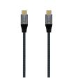 Cable USB 2.0 Tipo-C Aisens A107-0629 5A 100W/ USB Tipo-C Macho - USB Tipo-C Macho/ Hasta 100W/ 60Mbps/ 2m/ Gris