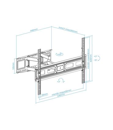 Soporte De Pared Giratorio  Inclinable  Nivelable TooQ LP7866TN-B Para TV De 37-80'  Hasta 40kg