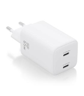 Cargador De Pared GaN Aisens ASCH-65W2P039-W  2xUSB Tipo-C  65W
