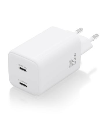 Cargador De Pared GaN Aisens ASCH-65W2P039-W  2xUSB Tipo-C  65W
