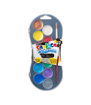 ESTUCHE ACUARELAS METALLIC 12 COLORES CARIOCA 42407