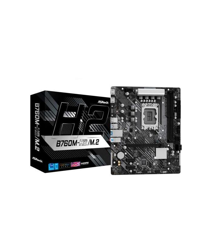 PLACA ASROCK B760M-H2/M.2,INTEL,1700,B760,2DDR5,96GB,HDMI+DP,4SATA+2M.2,5USB 3.2+1USB-C,GBLAN,MATX