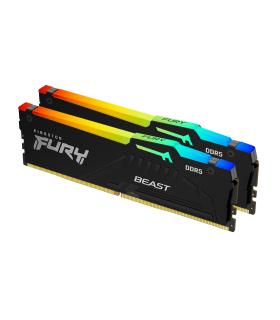 MEMORIA KINGSTON FURY BEAST RGB DDR5 64GB KIT2 5600MT S  CL4
