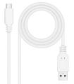 Nanocable Cable USB 2.0 3A USB-C-M/M 1M Blanco